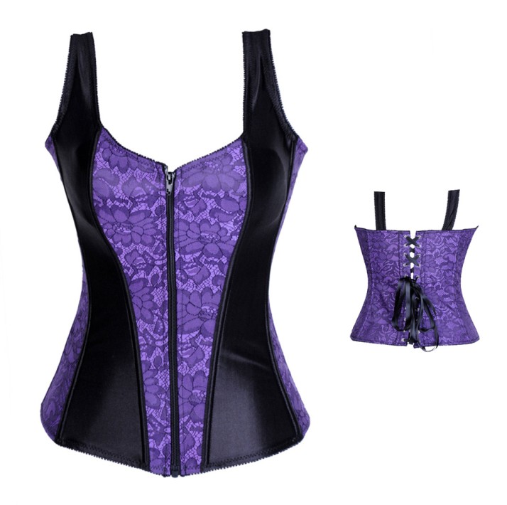 Purple Halter Straps Corset